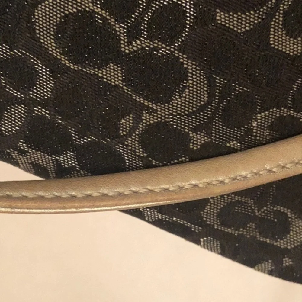 Coach black silver optic c wristlet mini clutch